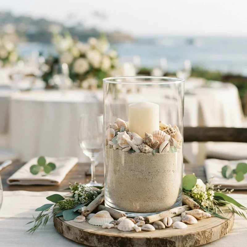Hurricane Vase Wedding Centerpiece Ideas