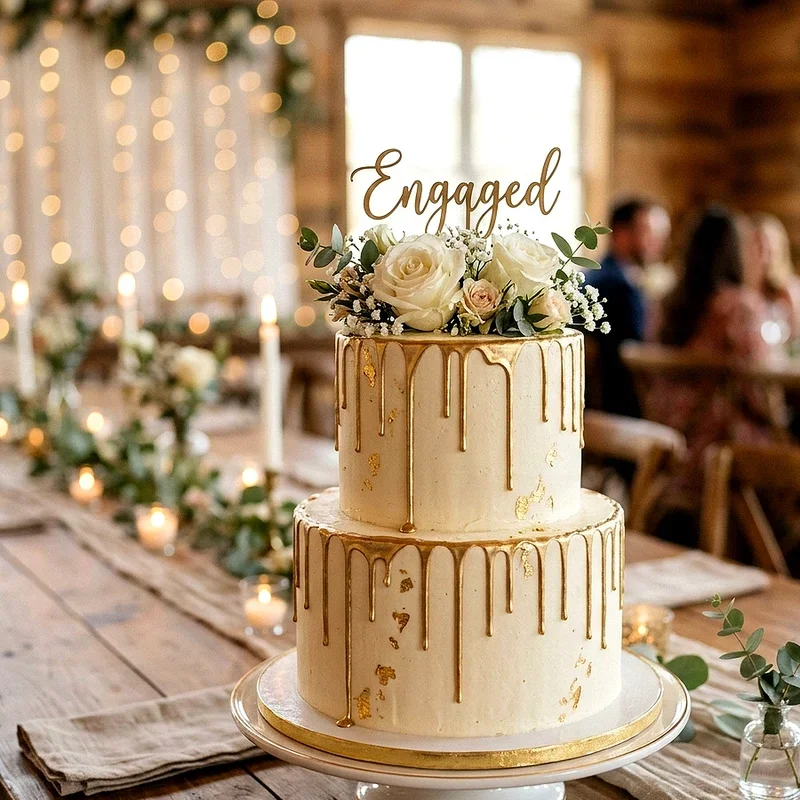 Simple Engagement Cake Ideas