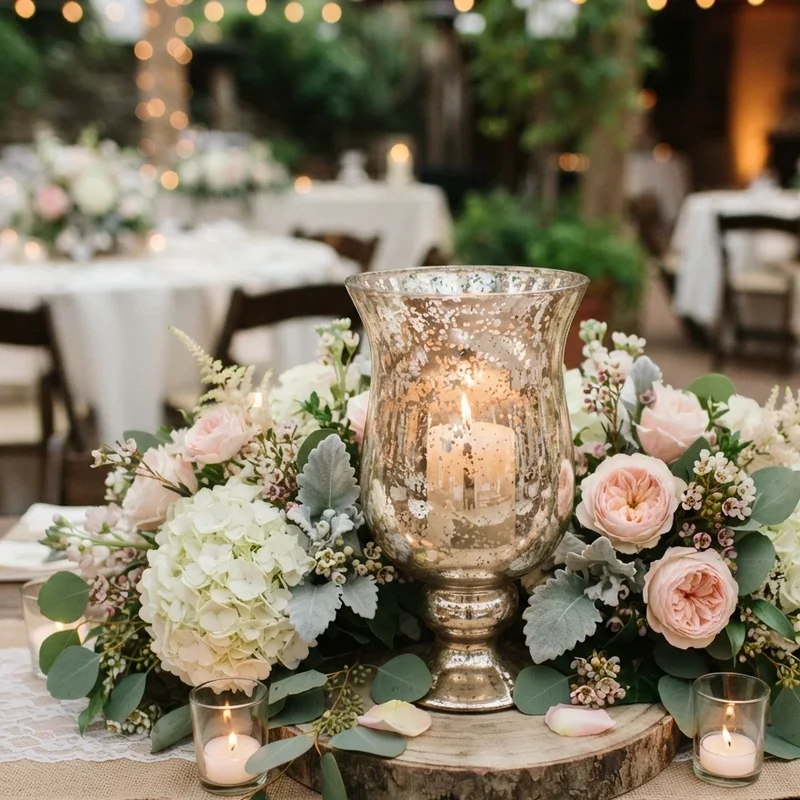 Hurricane Vase Wedding Centerpiece Ideas