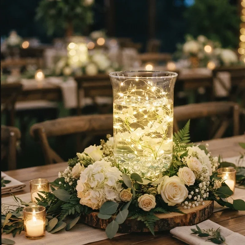 Hurricane Vase Wedding Centerpiece Ideas