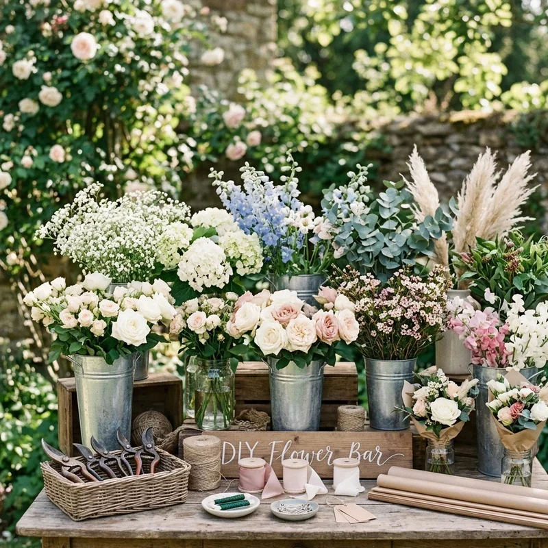 Flower Bar Ideas for Bridal Shower