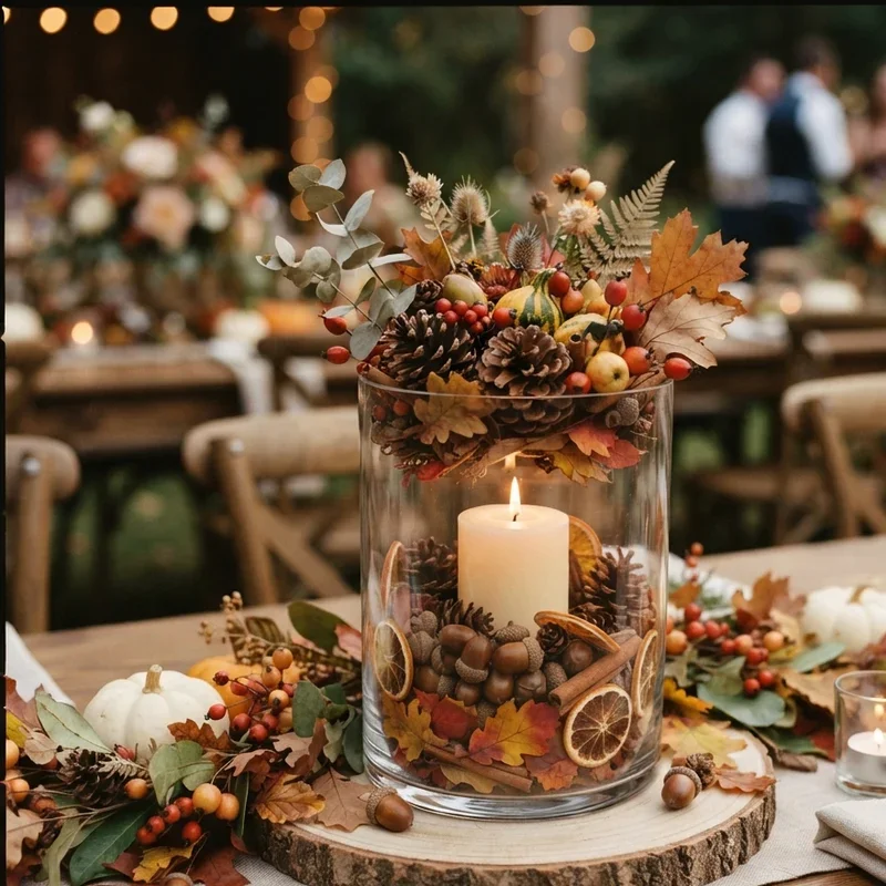 Hurricane Vase Wedding Centerpiece Ideas