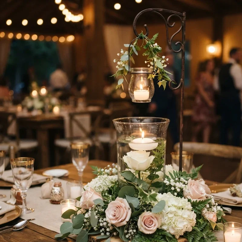 Hurricane Vase Wedding Centerpiece Ideas