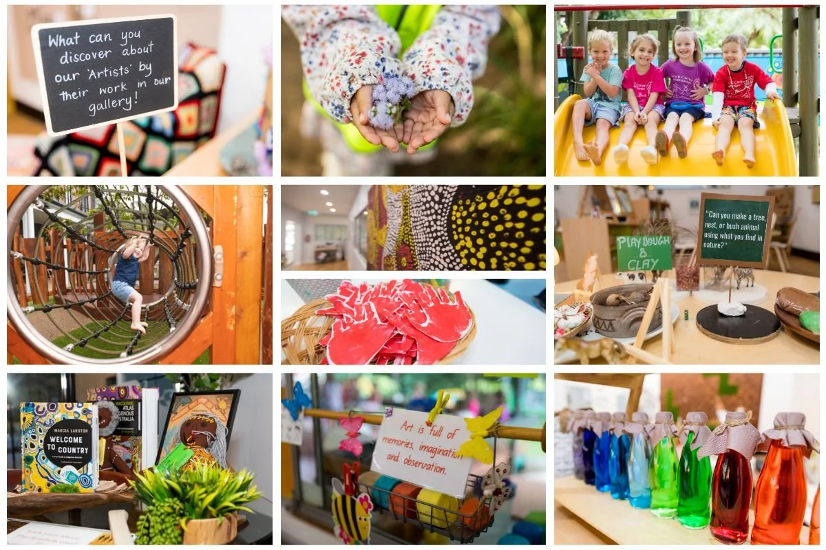 Collective bunch of photos of childcare imagery for childcare centres