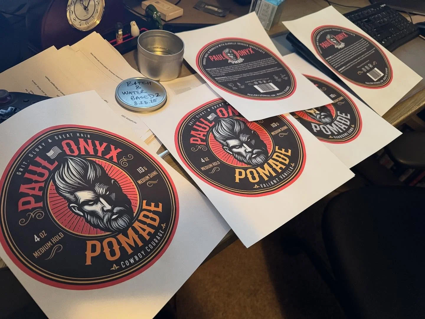 Our marketing team is working hard to start Paul Onyx Pomade off with a bang. Stay tuned y&rsquo;all. 🇺🇸 💈