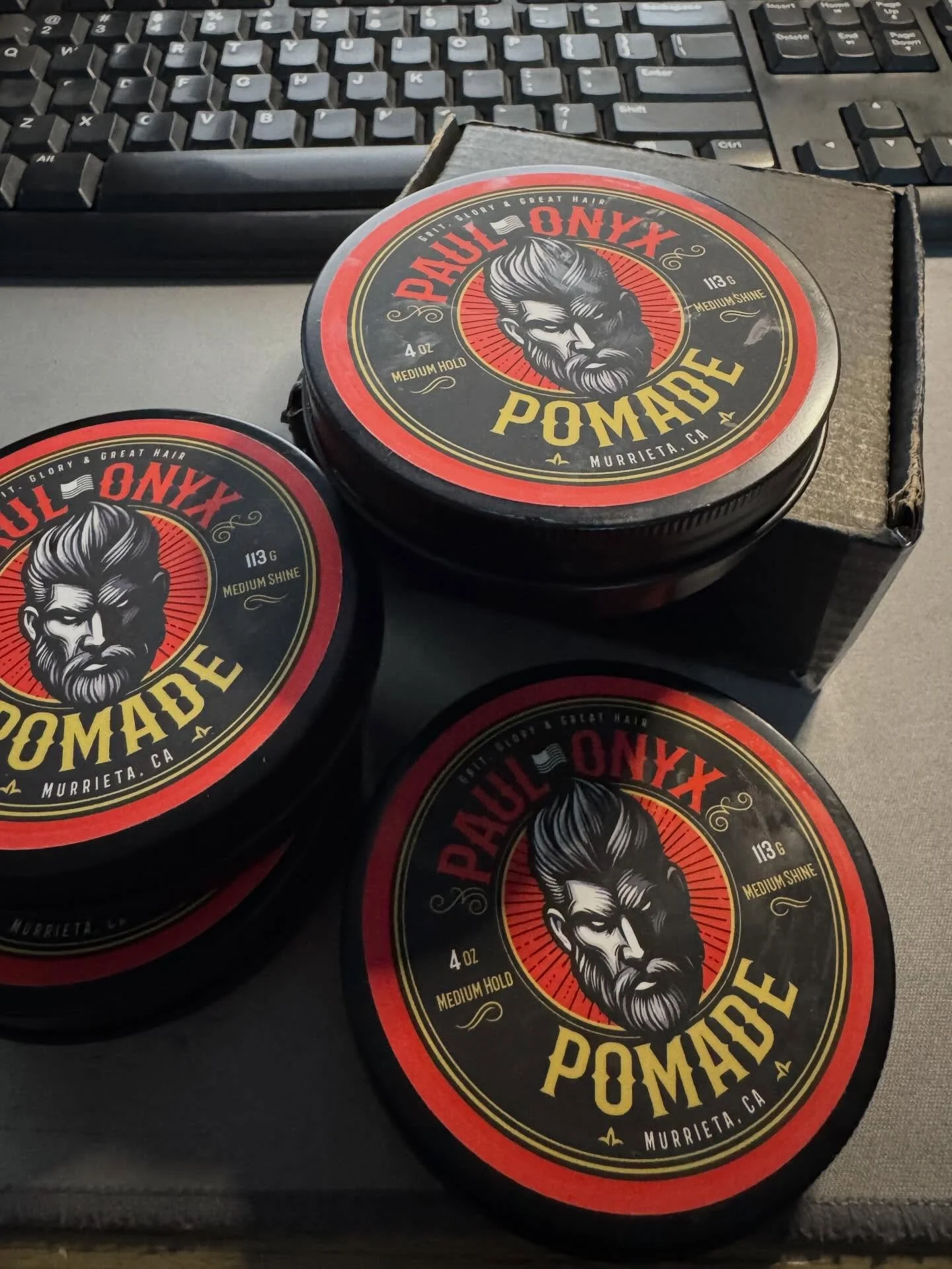 Another batch prepped and ready to go, this time to Long Island, New York 💪. Spreading the love for Grit, Glory, and Great Hair - PaulOnyxPomade.com 

#pomade #haircut #barber #barbershop #hairstyle