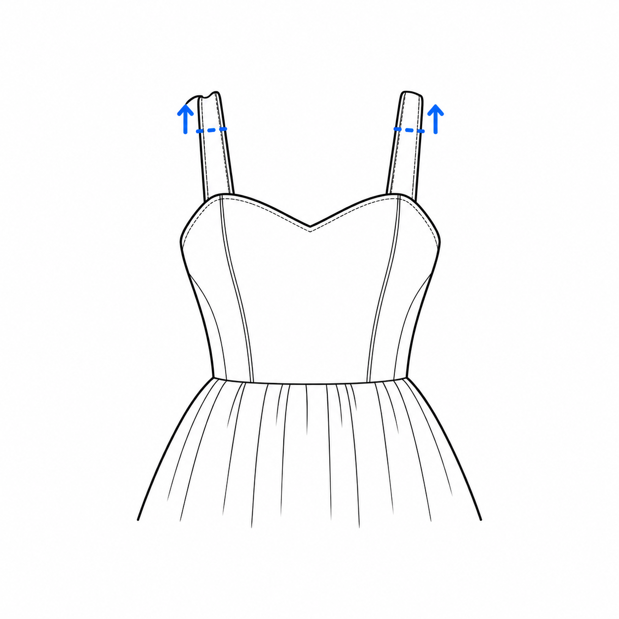 Dress strap adjustment diagram