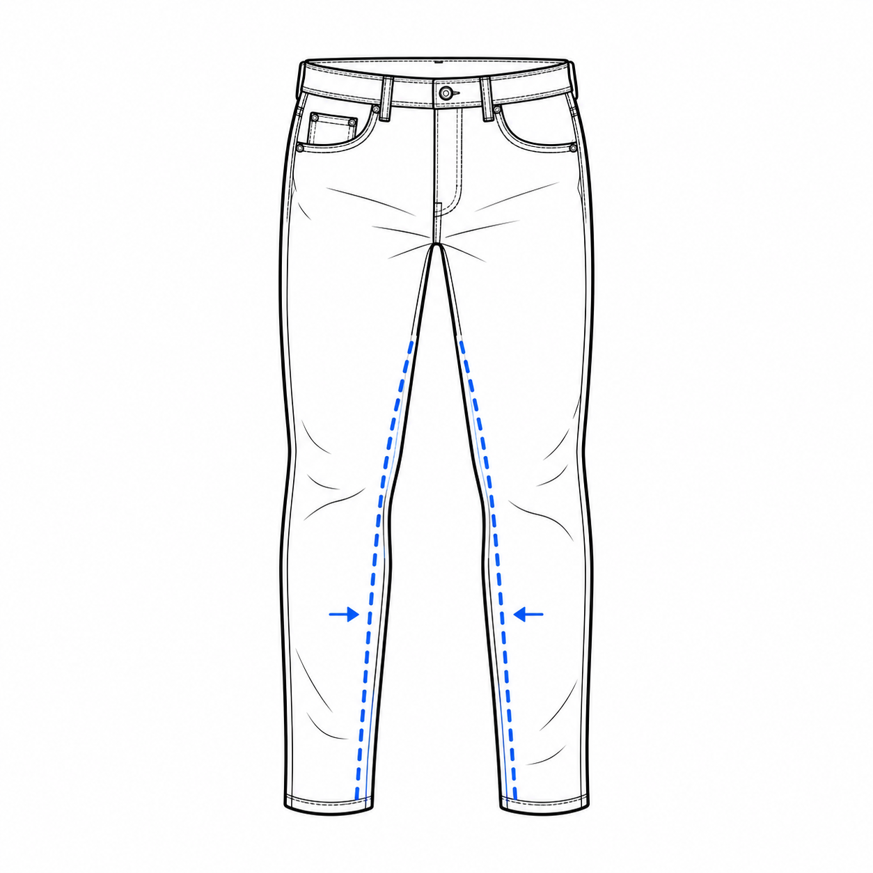 Jeans taper both legs diagram