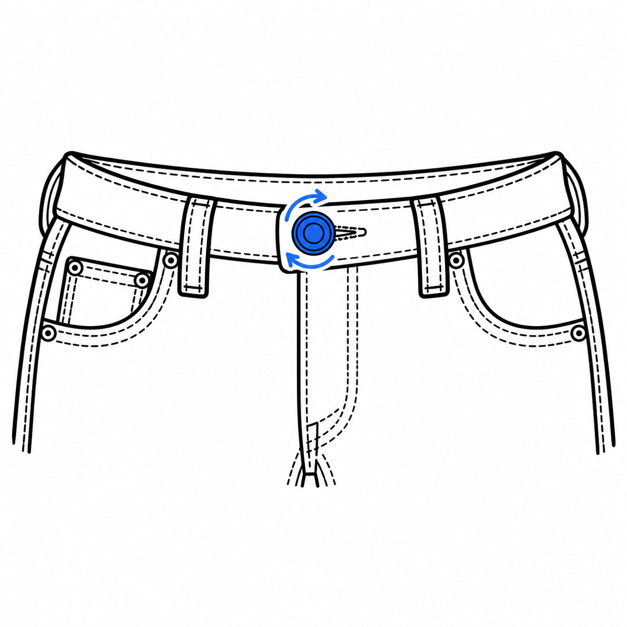 Jeans button replacement diagram