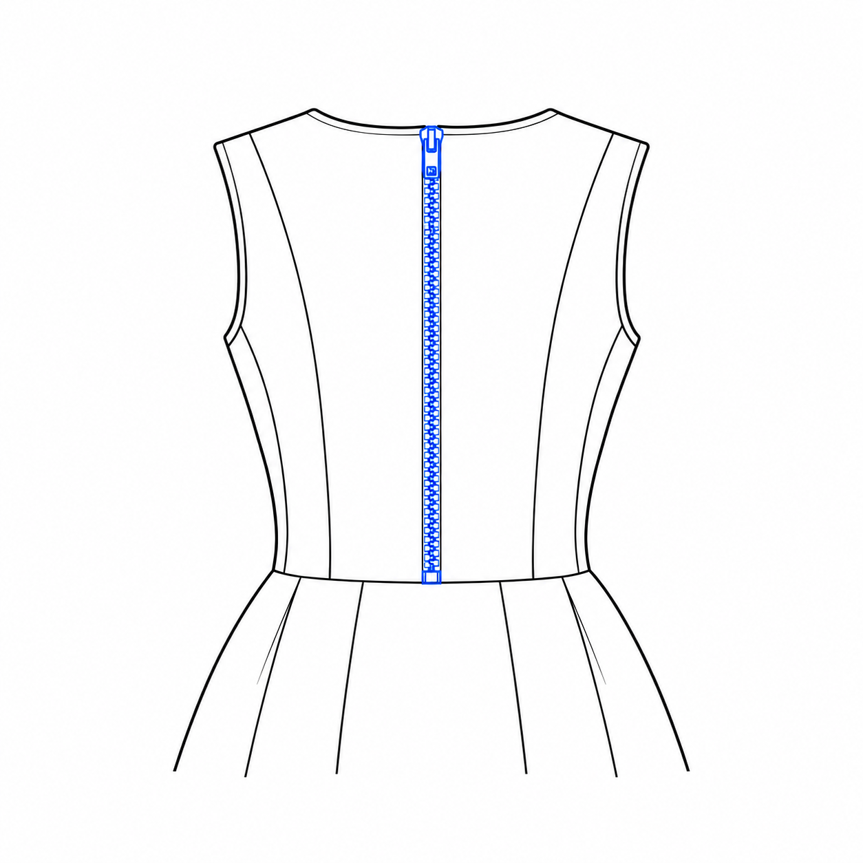 Dress zipper replacement diagram