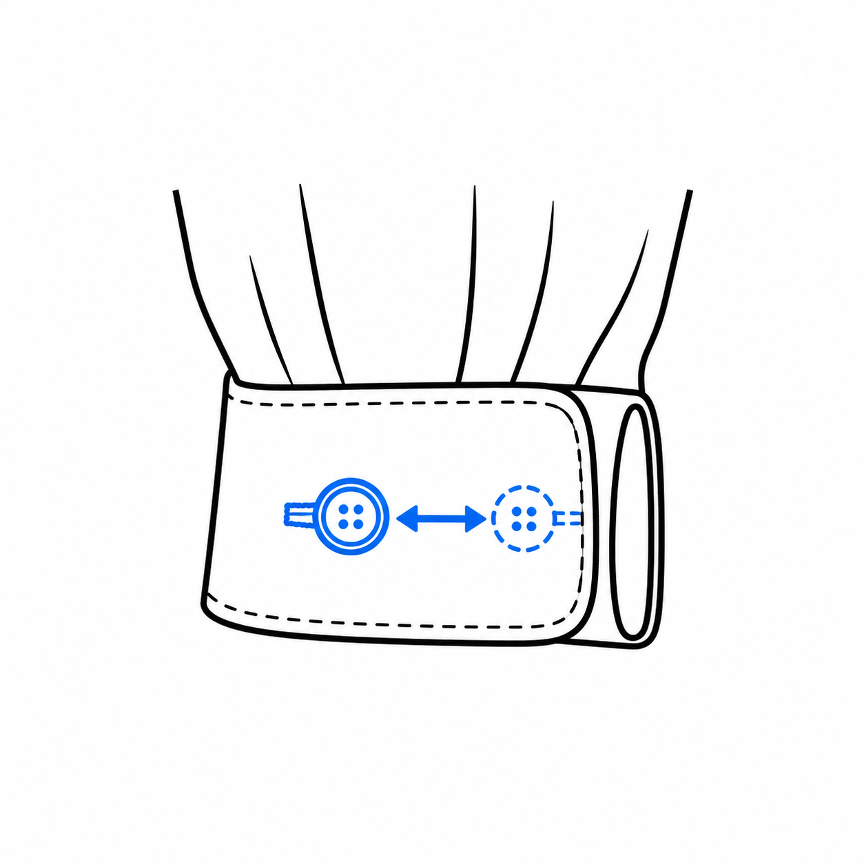 Shirt cuff adjustment diagram