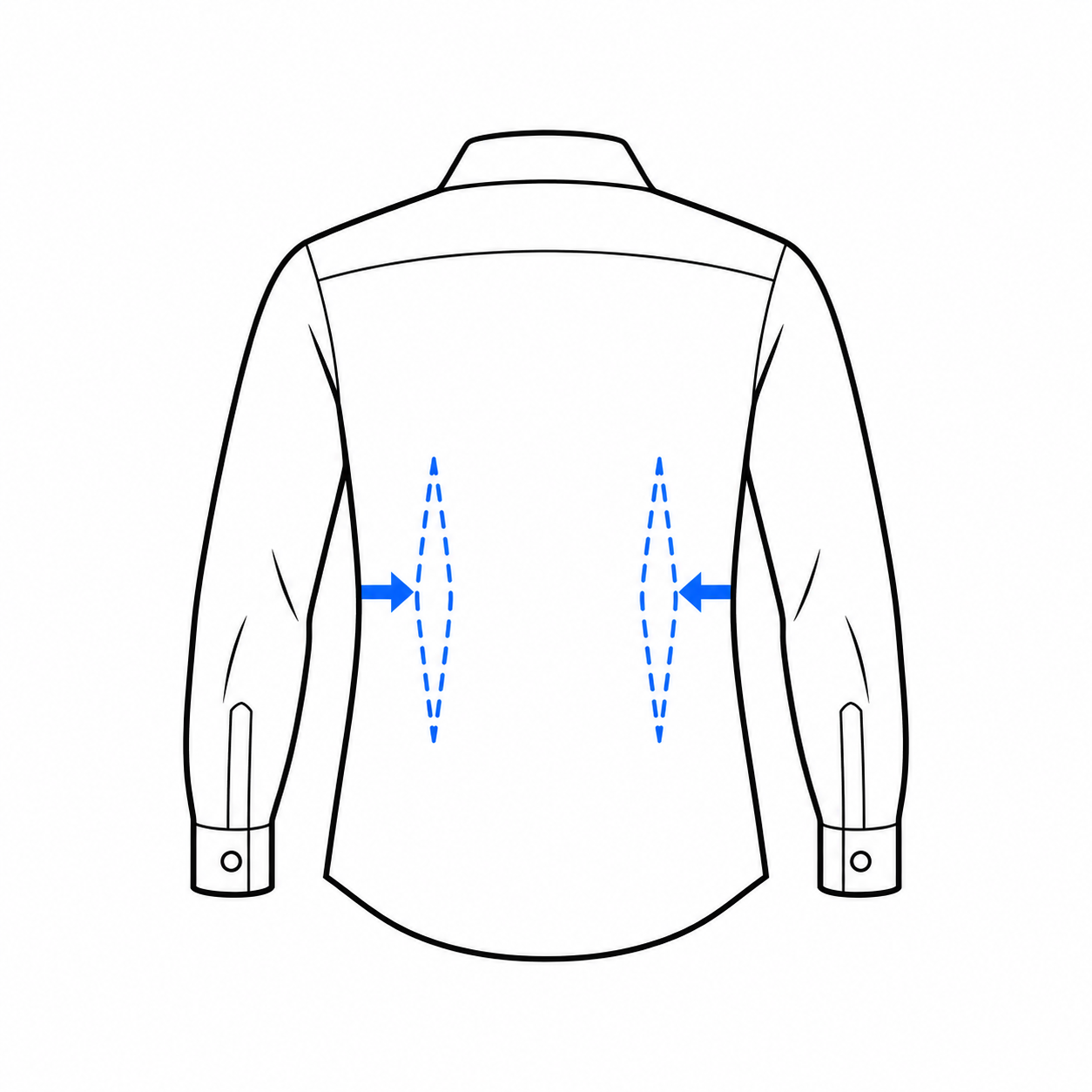 Shirt back darts diagram