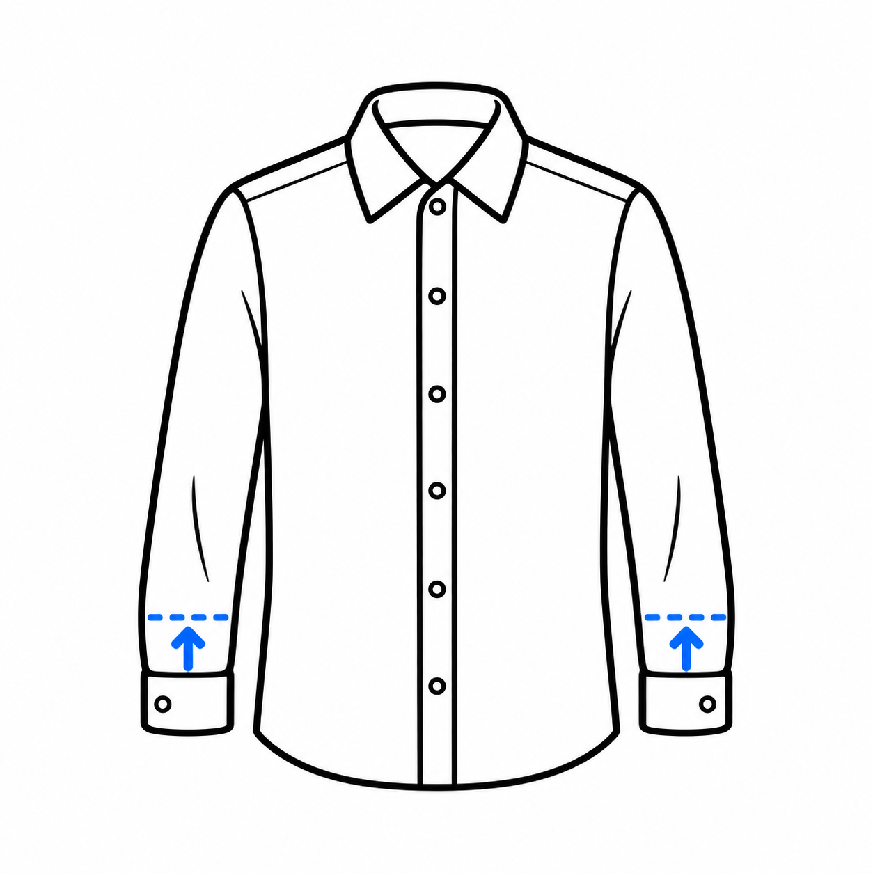 Shirt sleeve shortening diagram