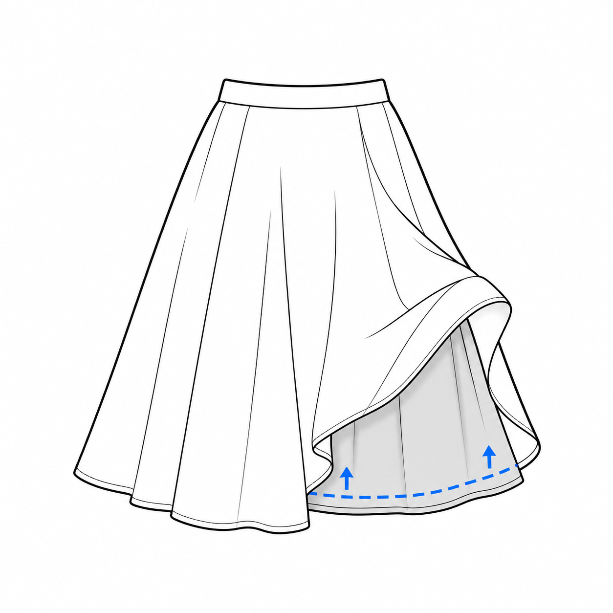 Dress lining repair diagram