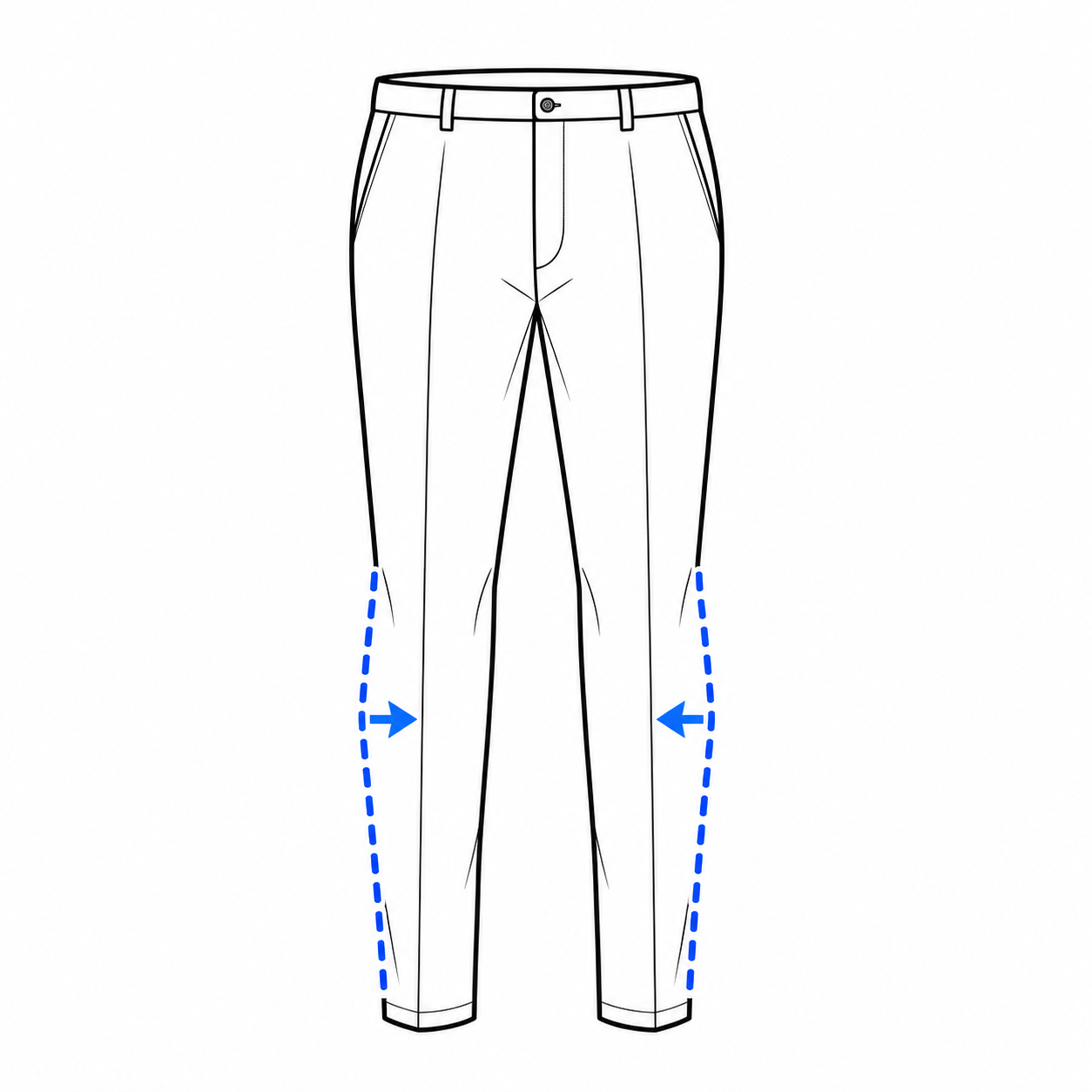 Dress pants taper both legs diagram