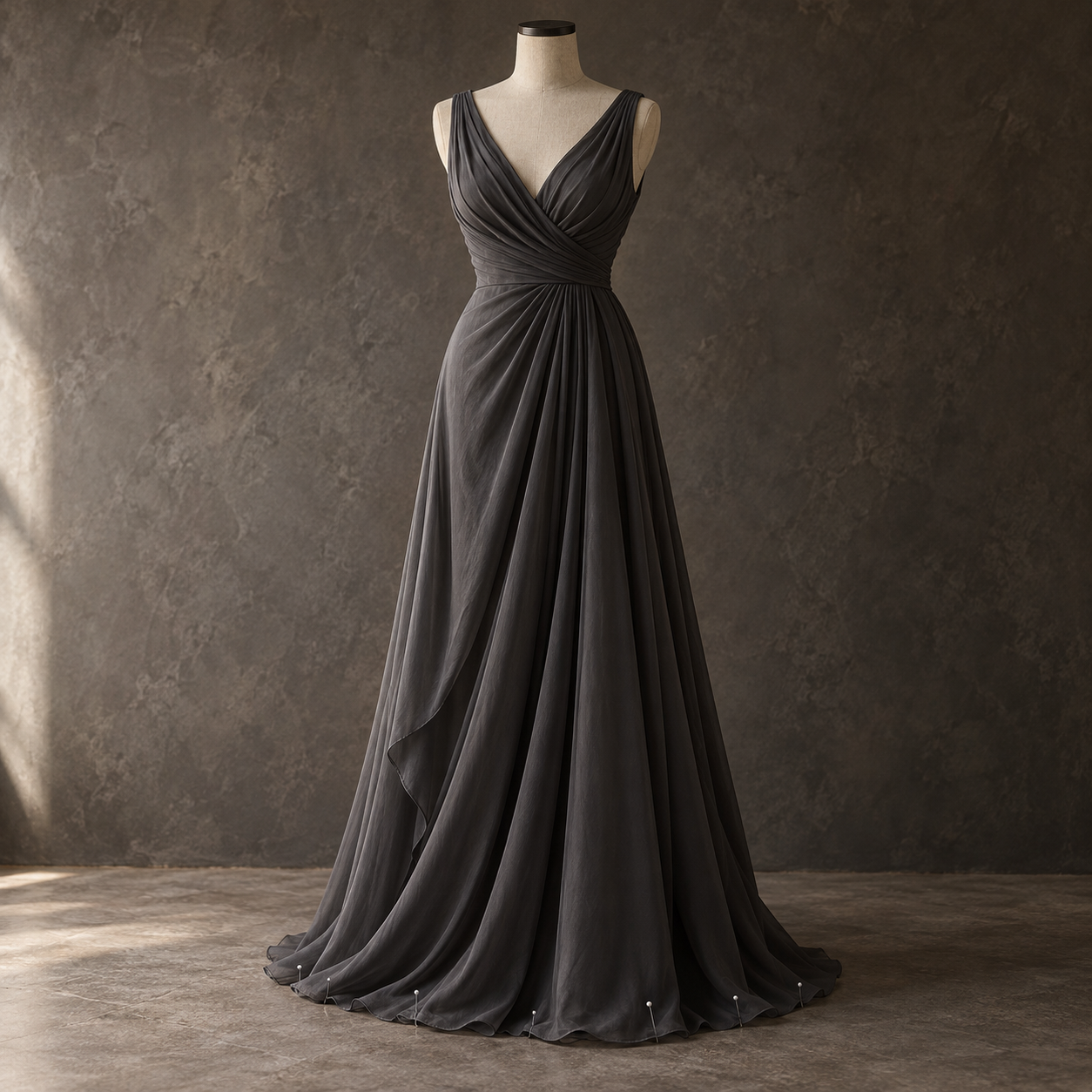 Evening dress on a hanger