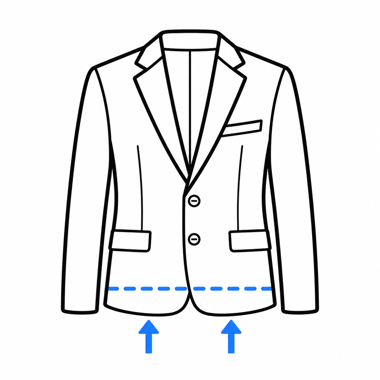 Jacket length shortening diagram