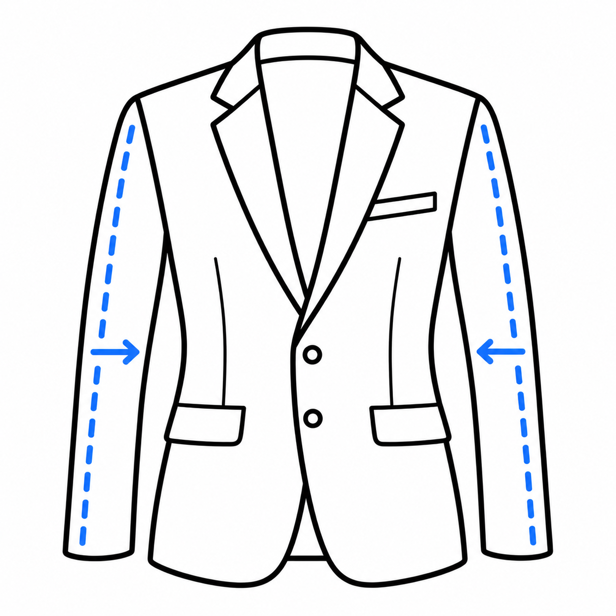 Jacket sleeve tapering diagram
