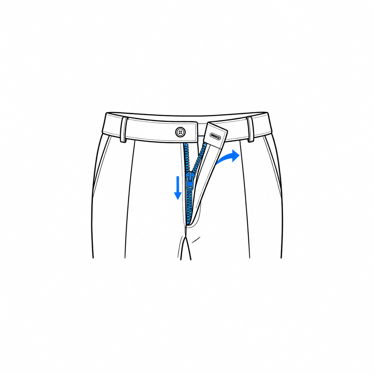Dress pants zipper replacement diagram