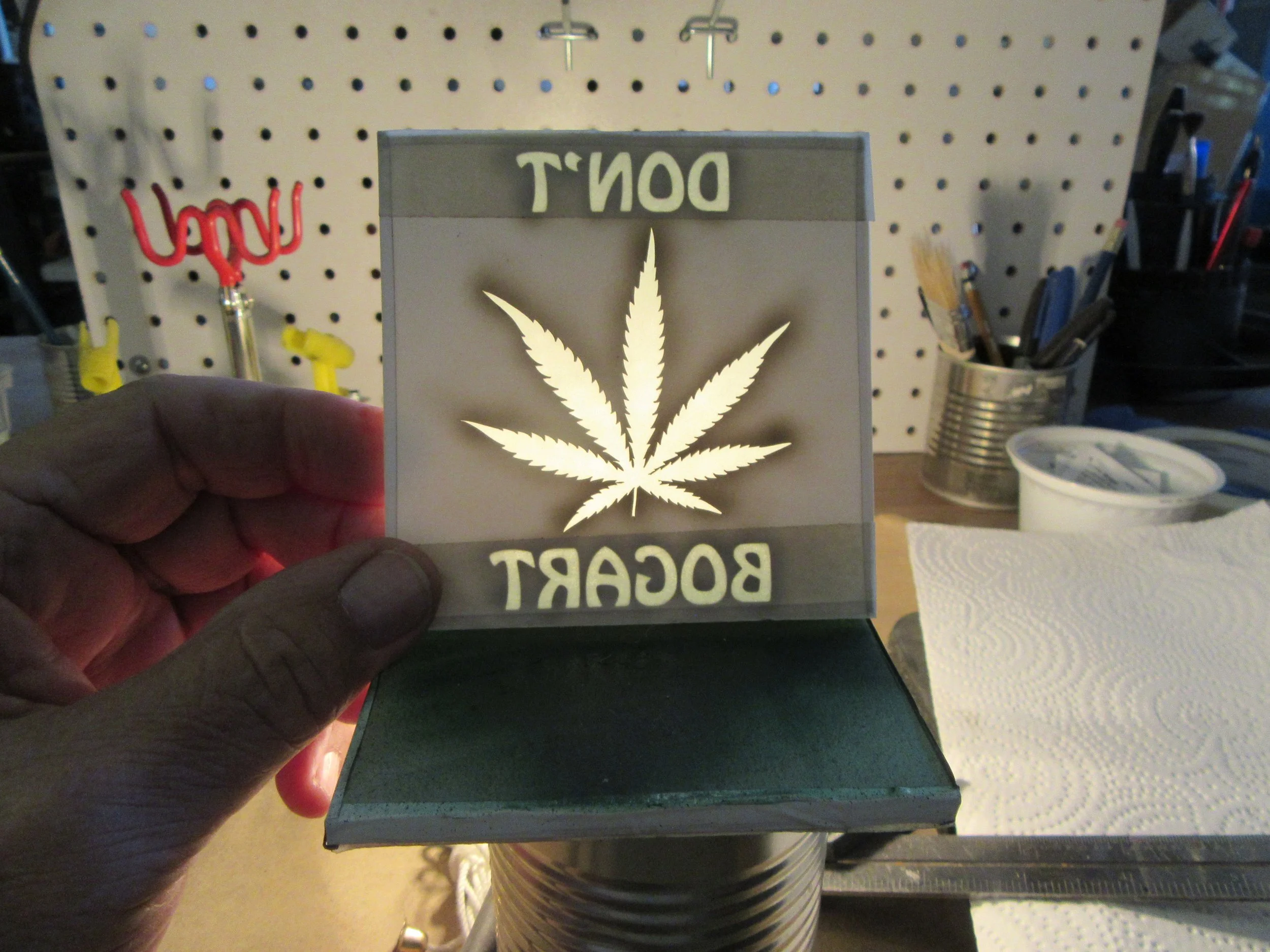 Backlit Tile  - ready for airbrush painting