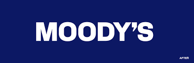 Moody's logo on a dark blue background