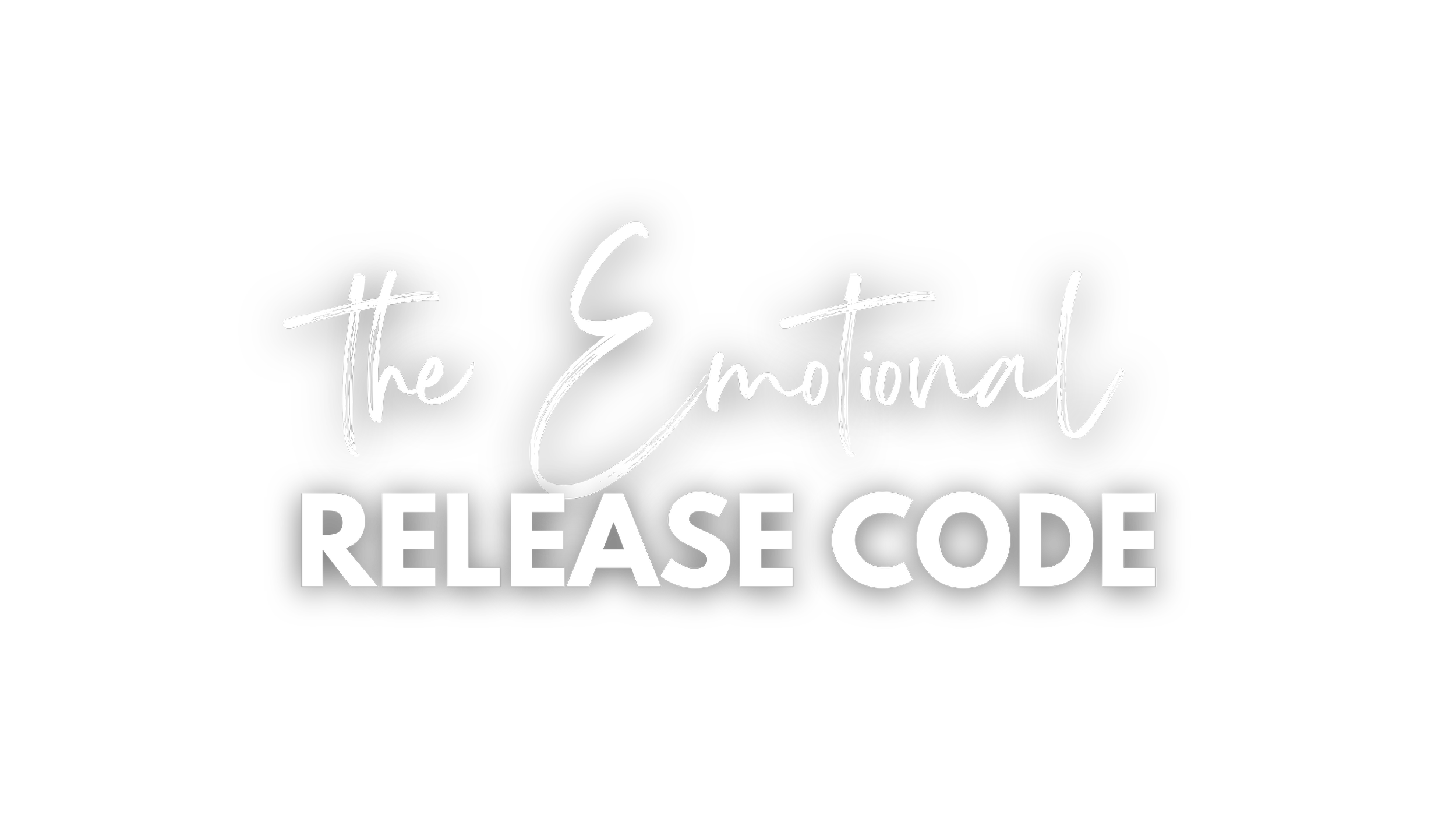 Dunkler Hintergrund mit weißen handschriftlichen und fetten Texten: "the Emotional RELEASE CODE".