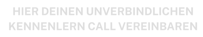 Der Text auf dem Bild lautet: "Hier deinen unverbindlichen Kennenlern Call vereinbaren" in weißen großen Buchstaben auf schwarzem Hintergrund.