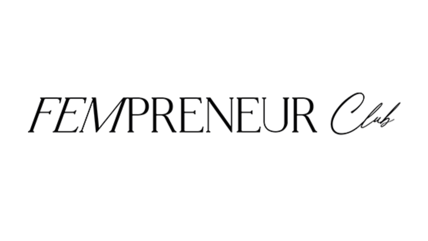 Logo mit der Aufschrift "FEMPRENEUR" in schwarzer Schrift auf weißem Hintergrund.