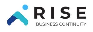 RISE Business Continuity logo with stylized human figure and text