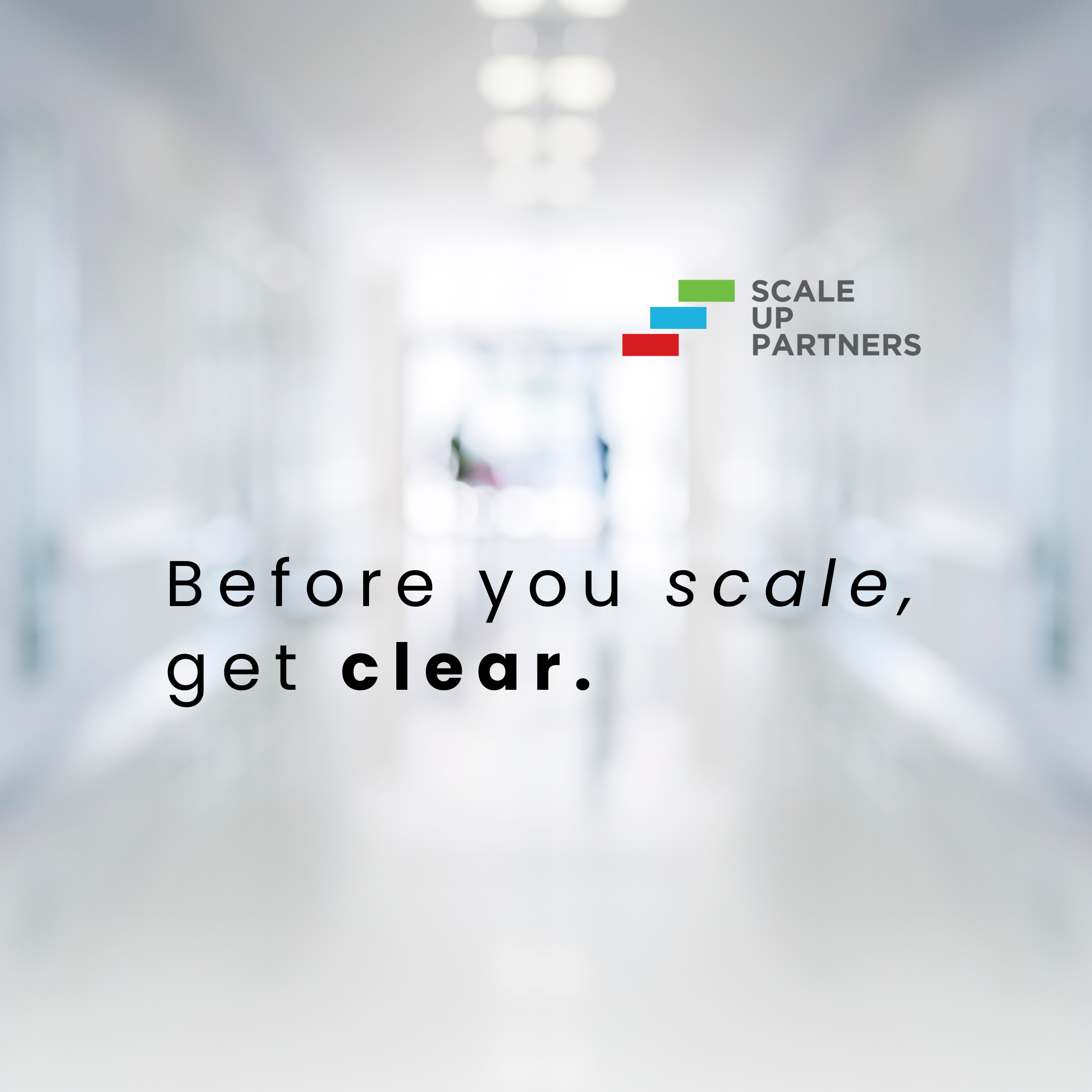 Message emphasising the need for clarity before scaling a business