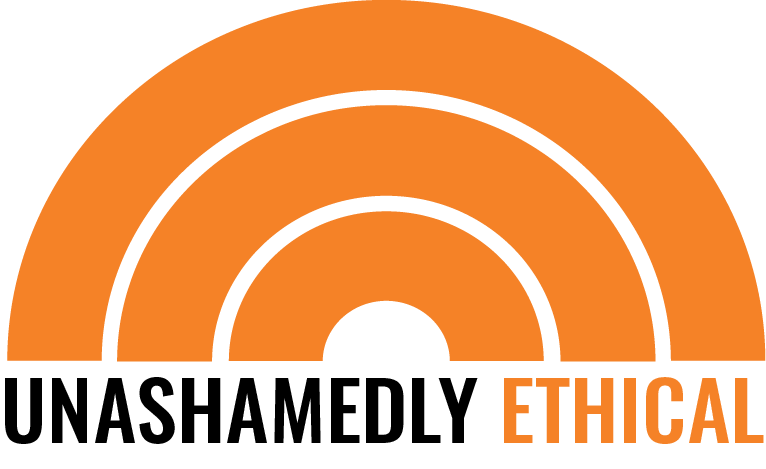 A graphic showing a semi-circular pattern with three orange bands, labeled with the word "ETHICAL" at the bottom right.