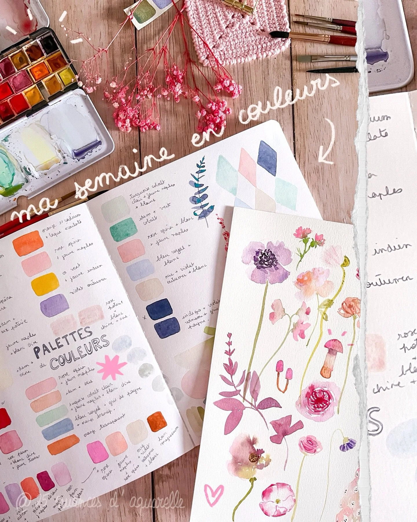 D&eacute;j&agrave; F&eacute;vrier 🫣 les enfants sont en vacances par chez nous et Sa Majest&eacute; le soleil nous a honor&eacute; de sa pr&eacute;sence ces derniers jours ☀️ C&ocirc;t&eacute; aquarelle cette semaine, des recherches de couleurs avec