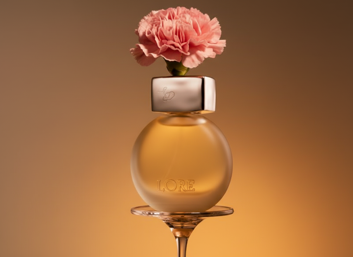 Firefly_GeminiFlash_regenerate this image but change to bottle to a rounder shape and change the flower t 59445.png