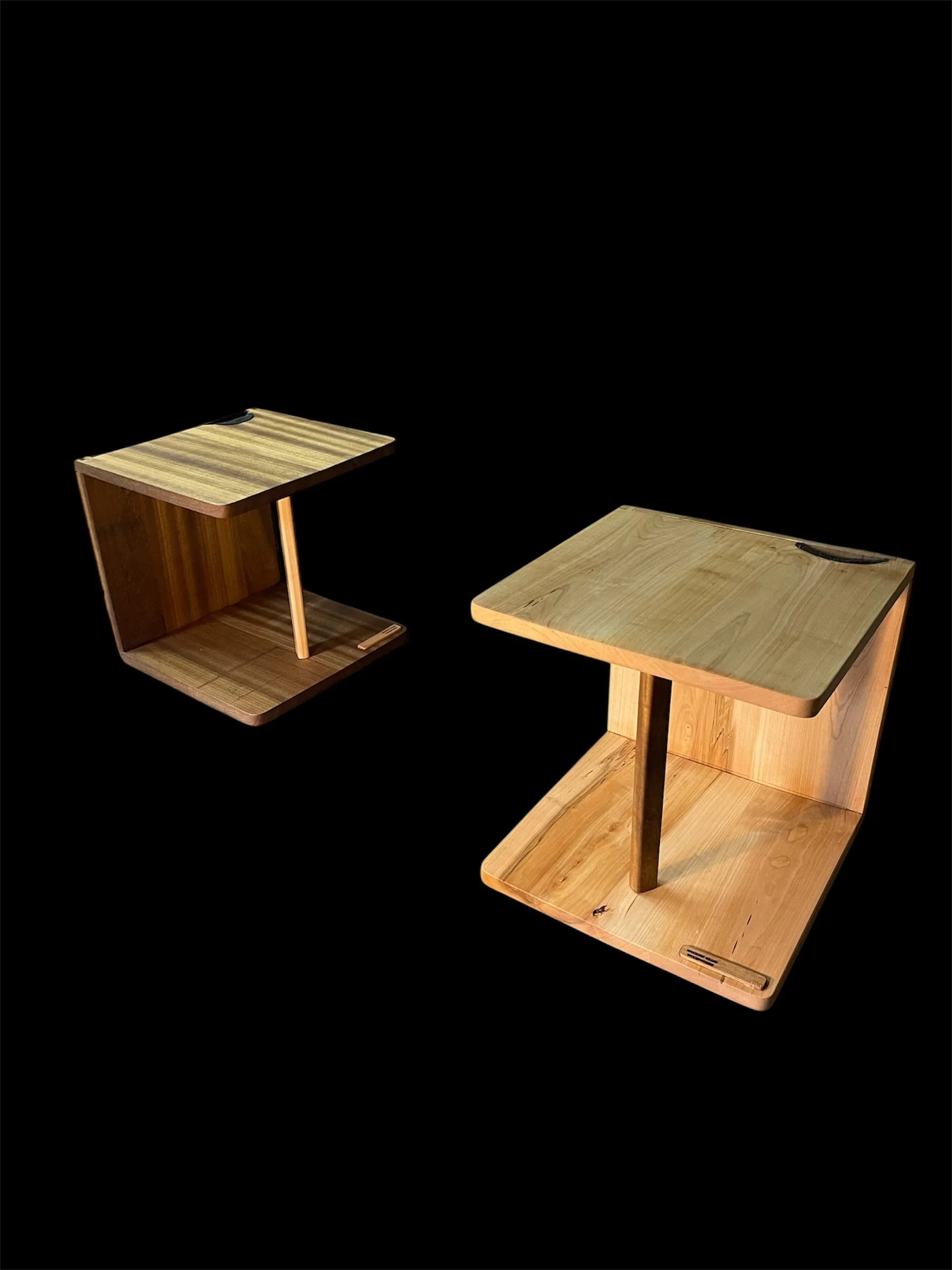 Side tables in African walnut and French sycamore for sale in South Africa 
