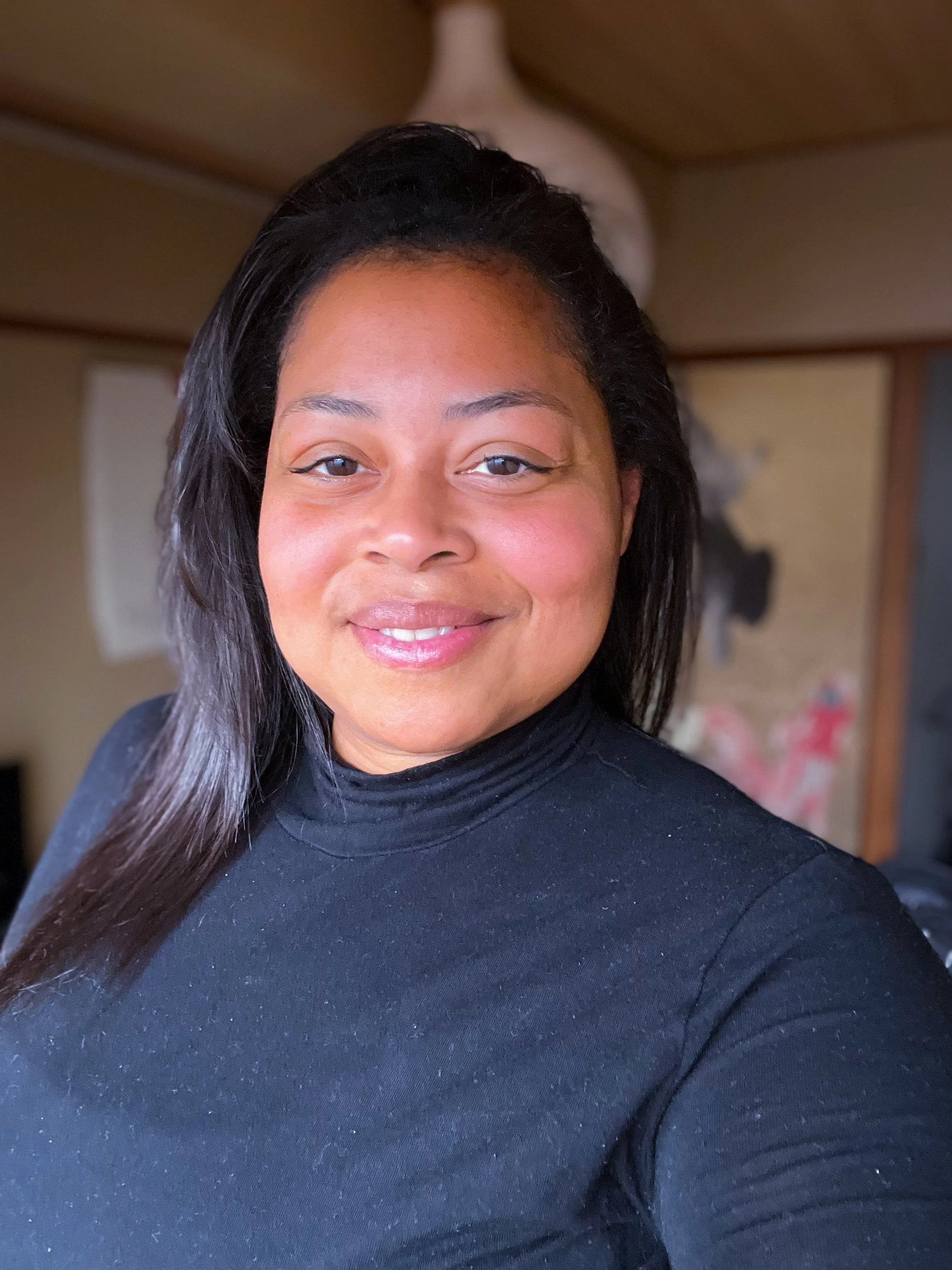 Portrait of Ani Lacy, American artist, curator, and art historian based in Bath, England.