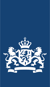 Blue flag featuring a white heraldic lion, a crowned shield with a lion, and a crown above.