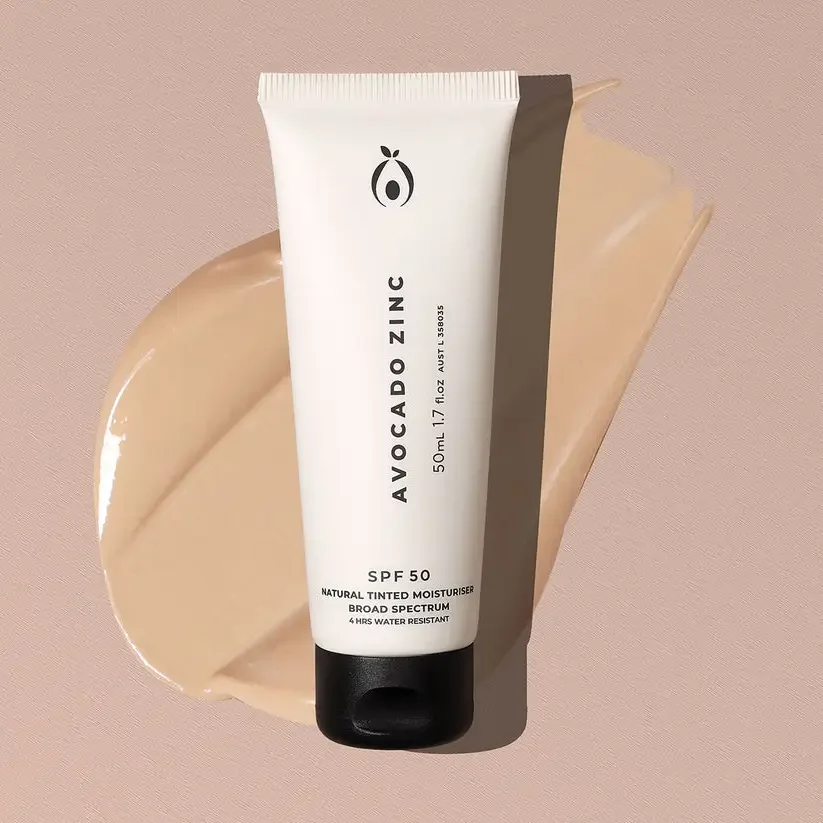 Avocado Zinc Spf 50 Natural Tinted Moisturiser Light