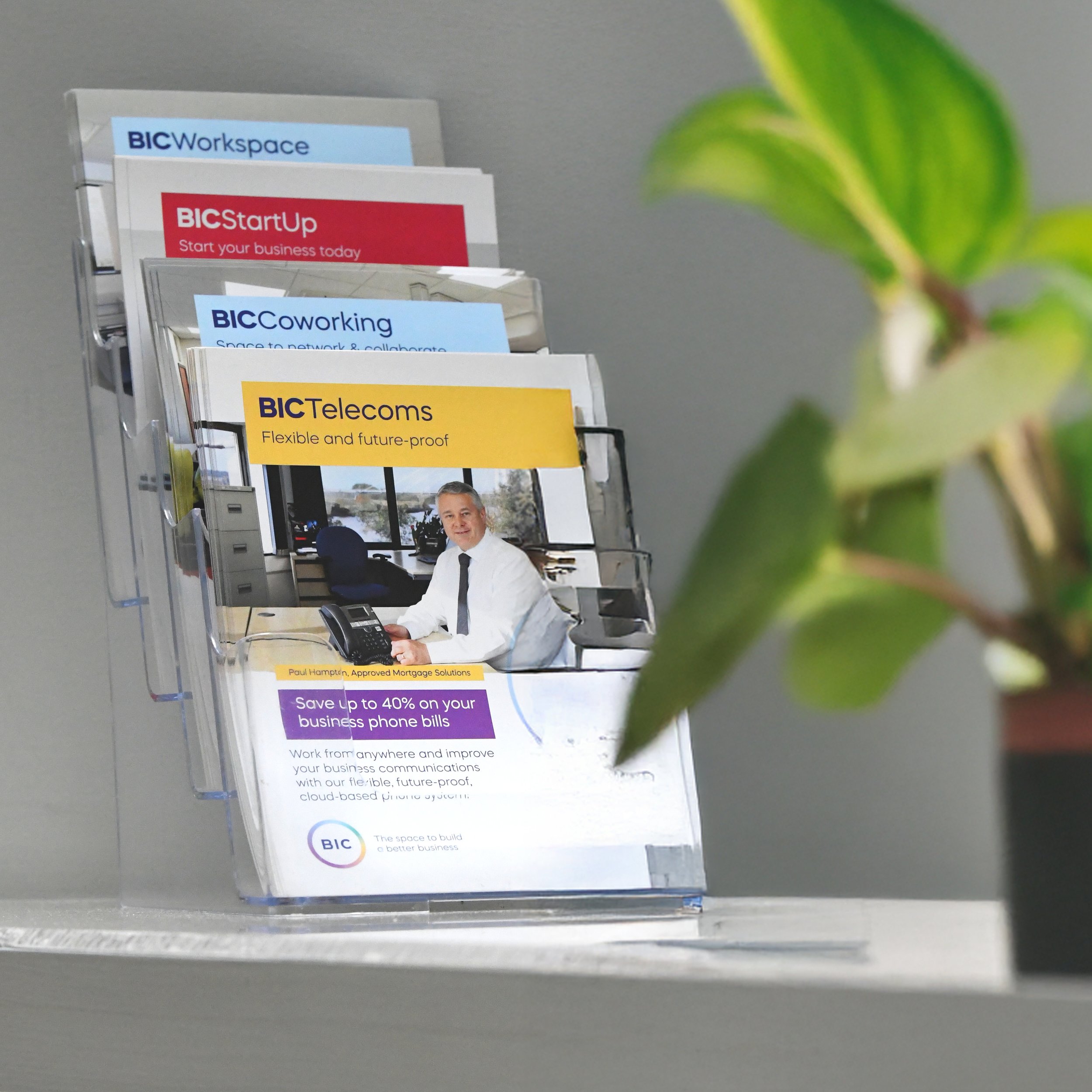 Leaflet prints and displayed