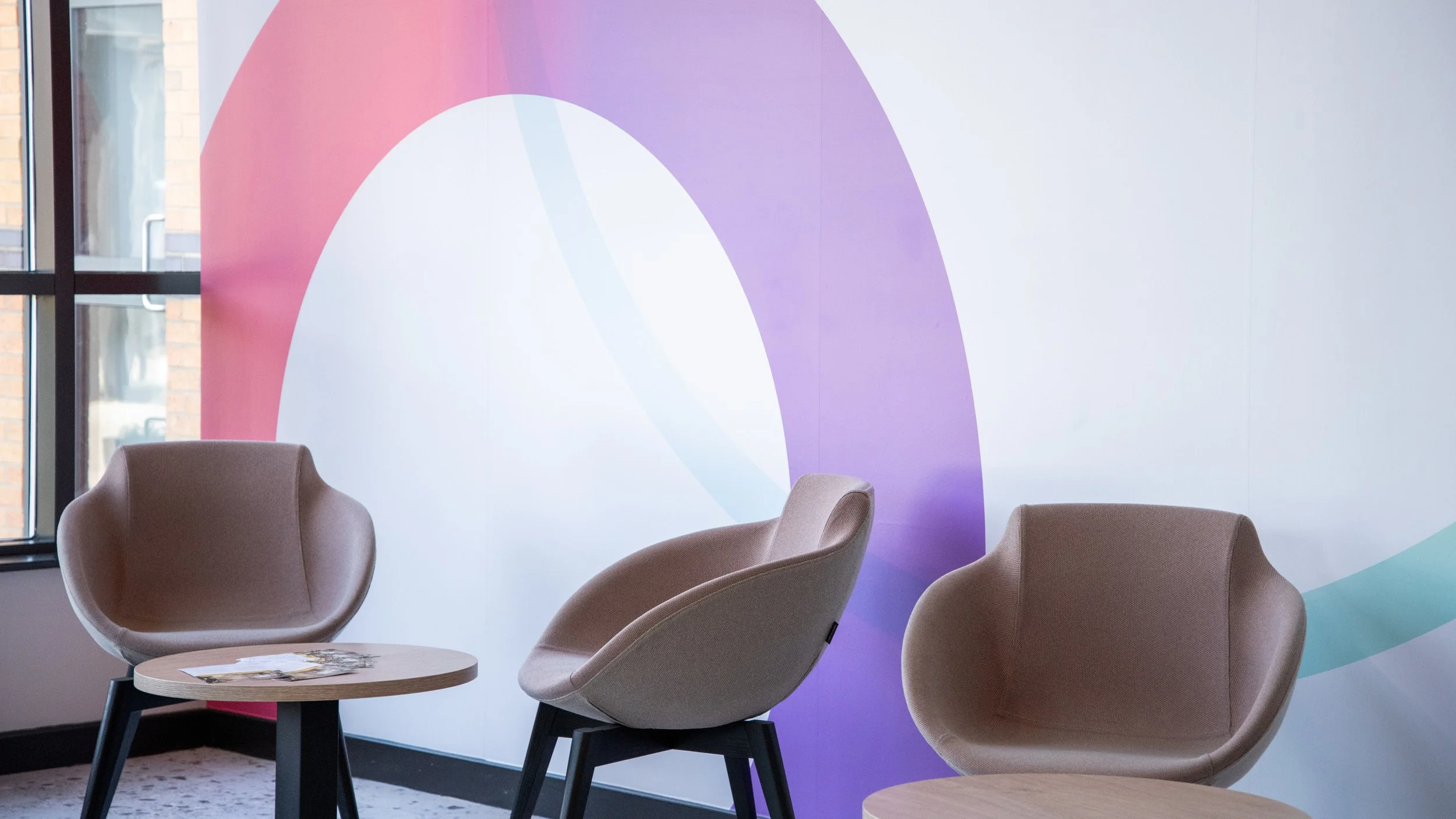 Wall graphics in the entrance foyer of the North East BIC