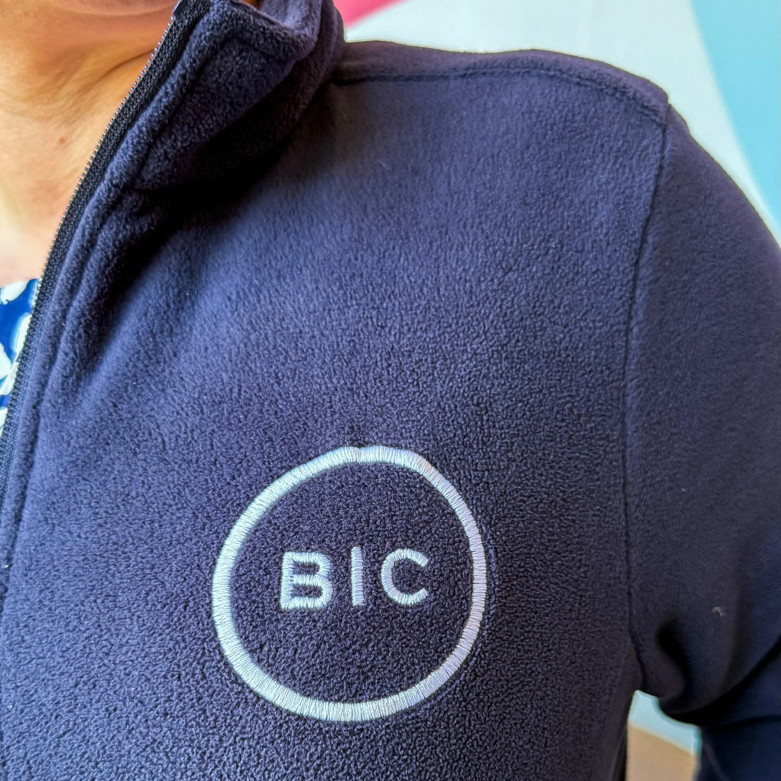 Branded apparel with The BIC logo on