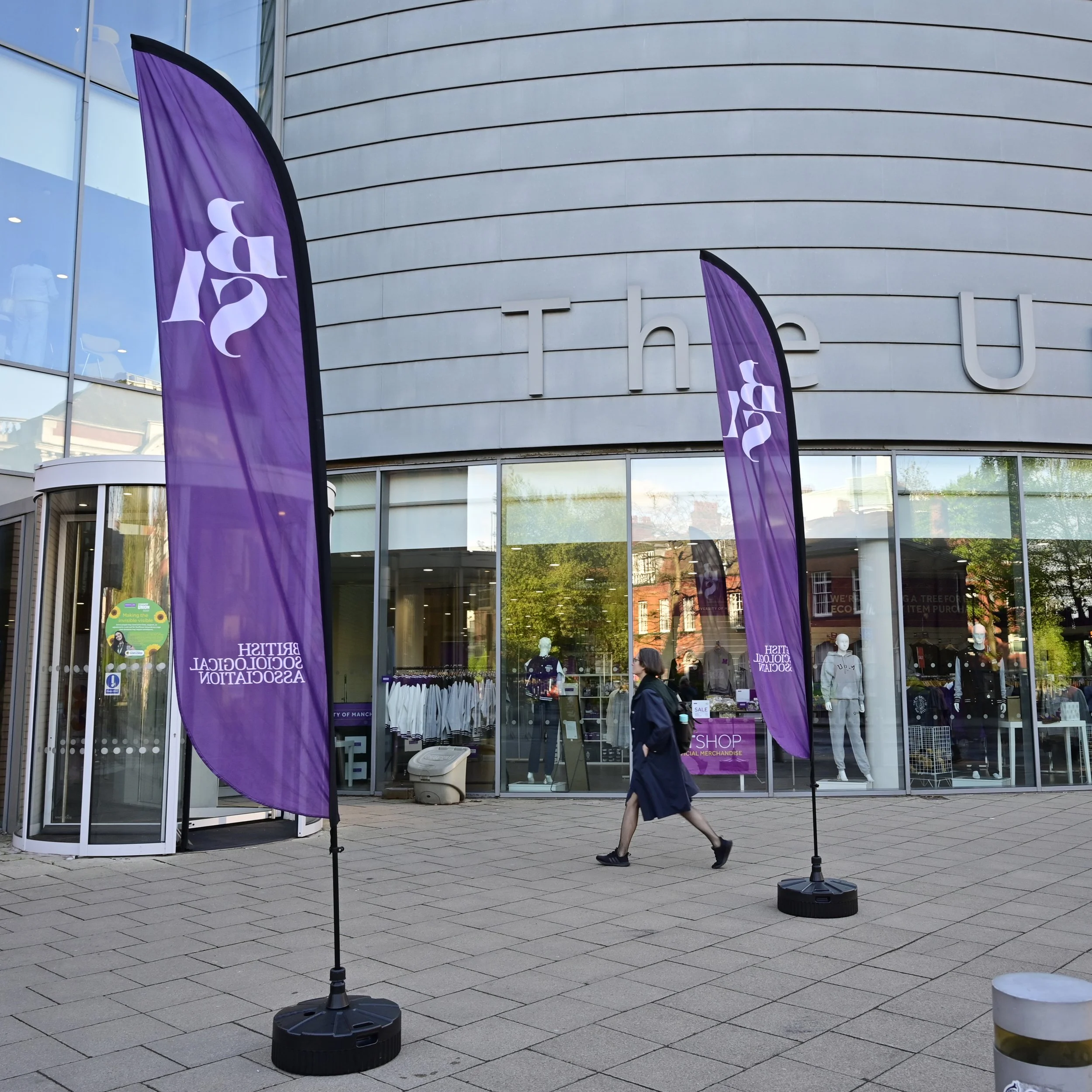 Branded feather flags for conference event