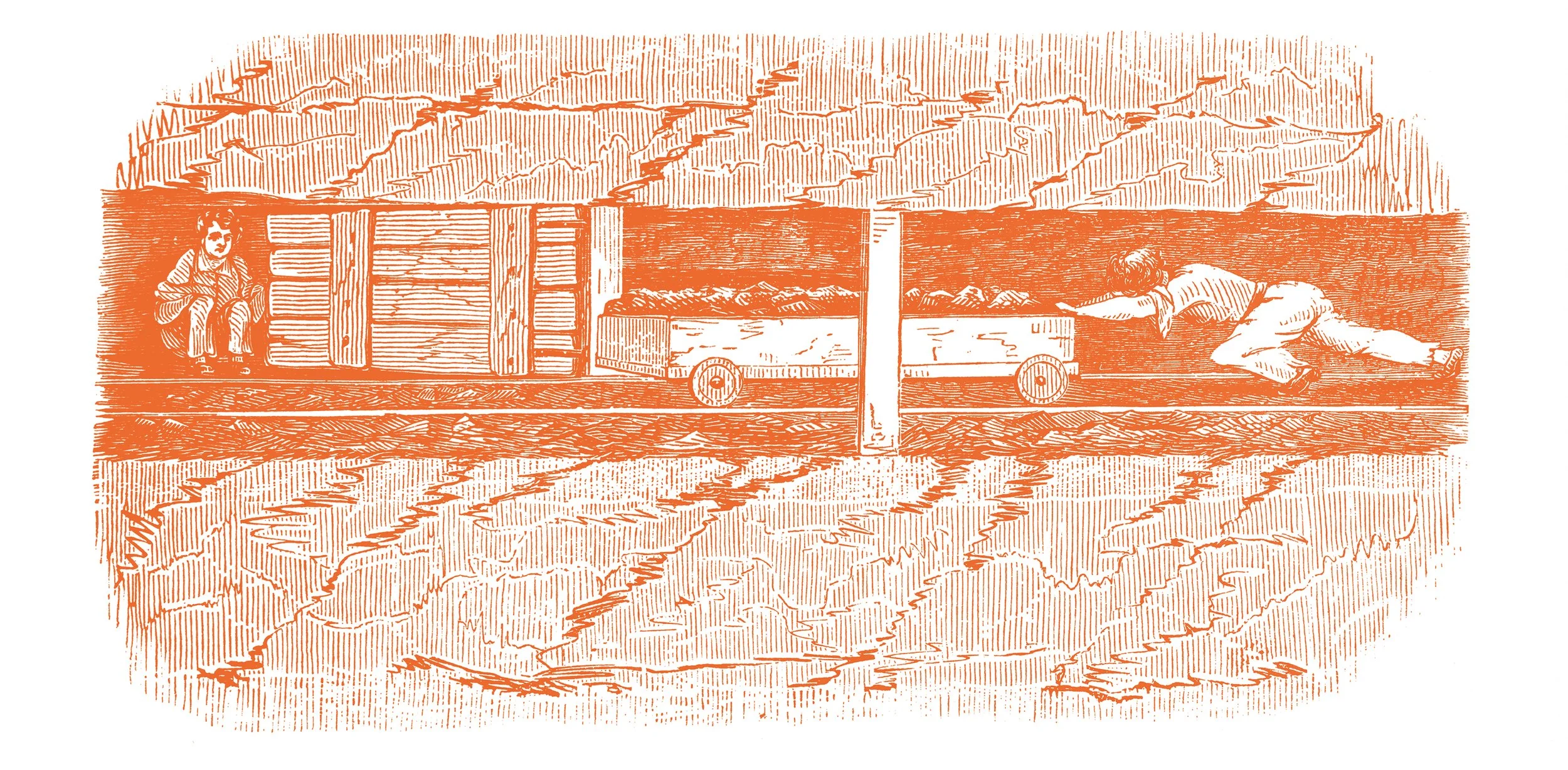 An illustration of children working in a coal mine