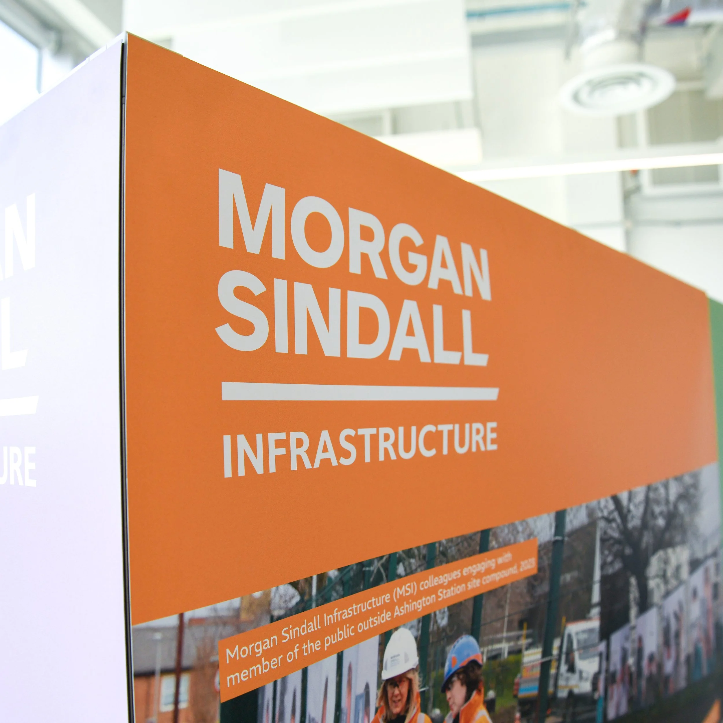 Exhibition graphic panels for Morgan Sindall