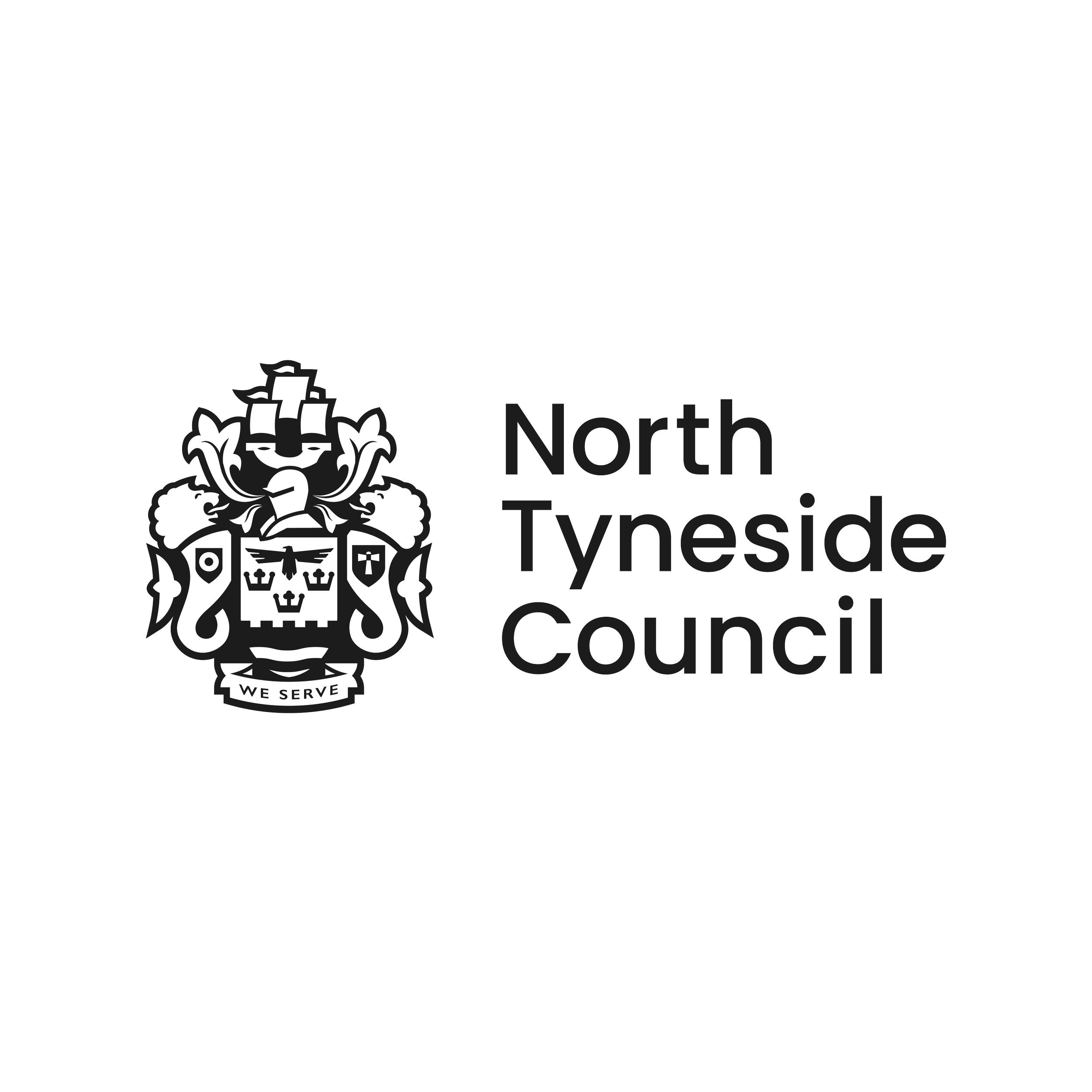 Logo of North Tyneside Council featuring a crest with various symbols and the text 'North Tyneside Council' beside it.