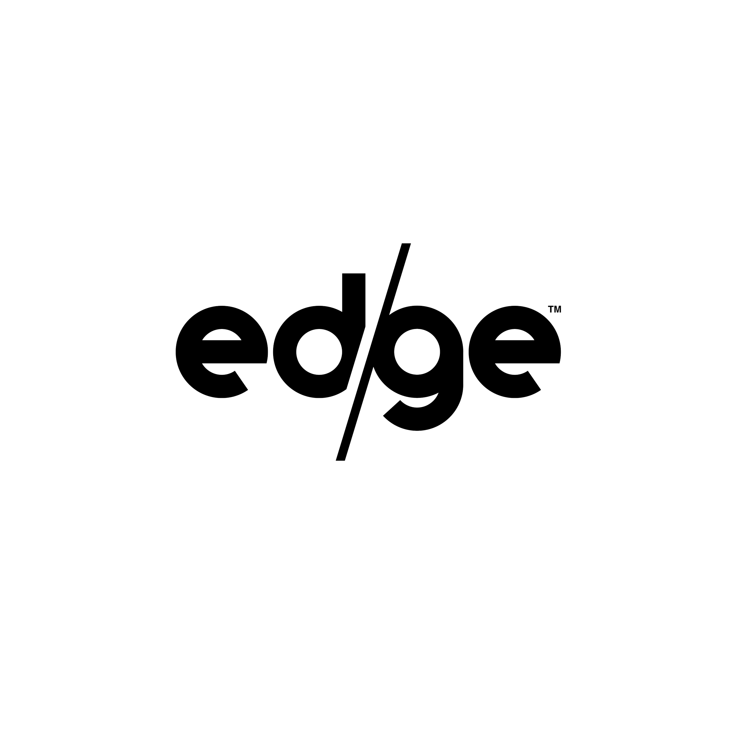 Black background with the word 'edge' in lowercase outline and a slash through it. Above, stylized text reads 'The Browser You Keep'. Below, text says 'Privacy, Security, Speed'.