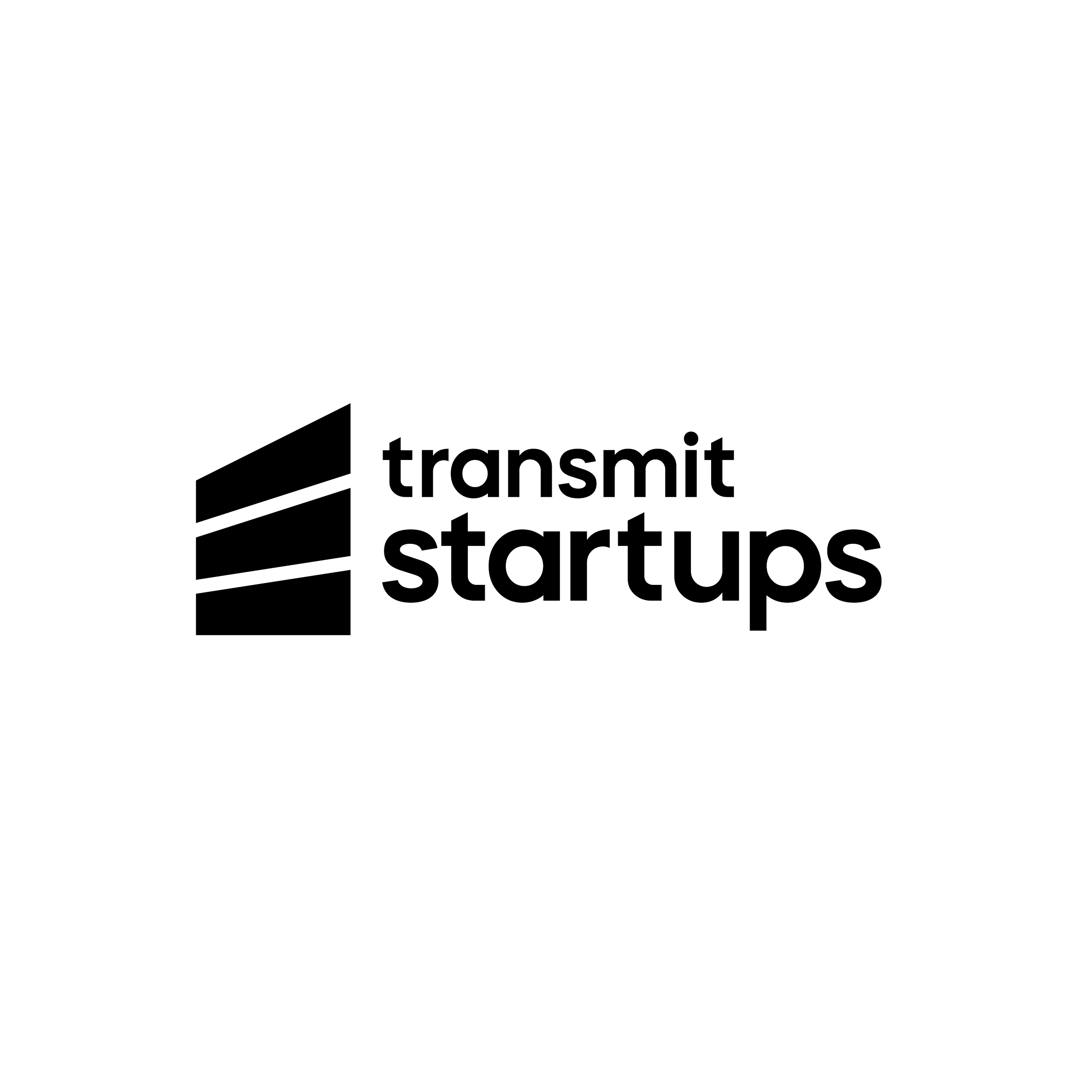 Black background with a logo and text that reads "transmit startups".
