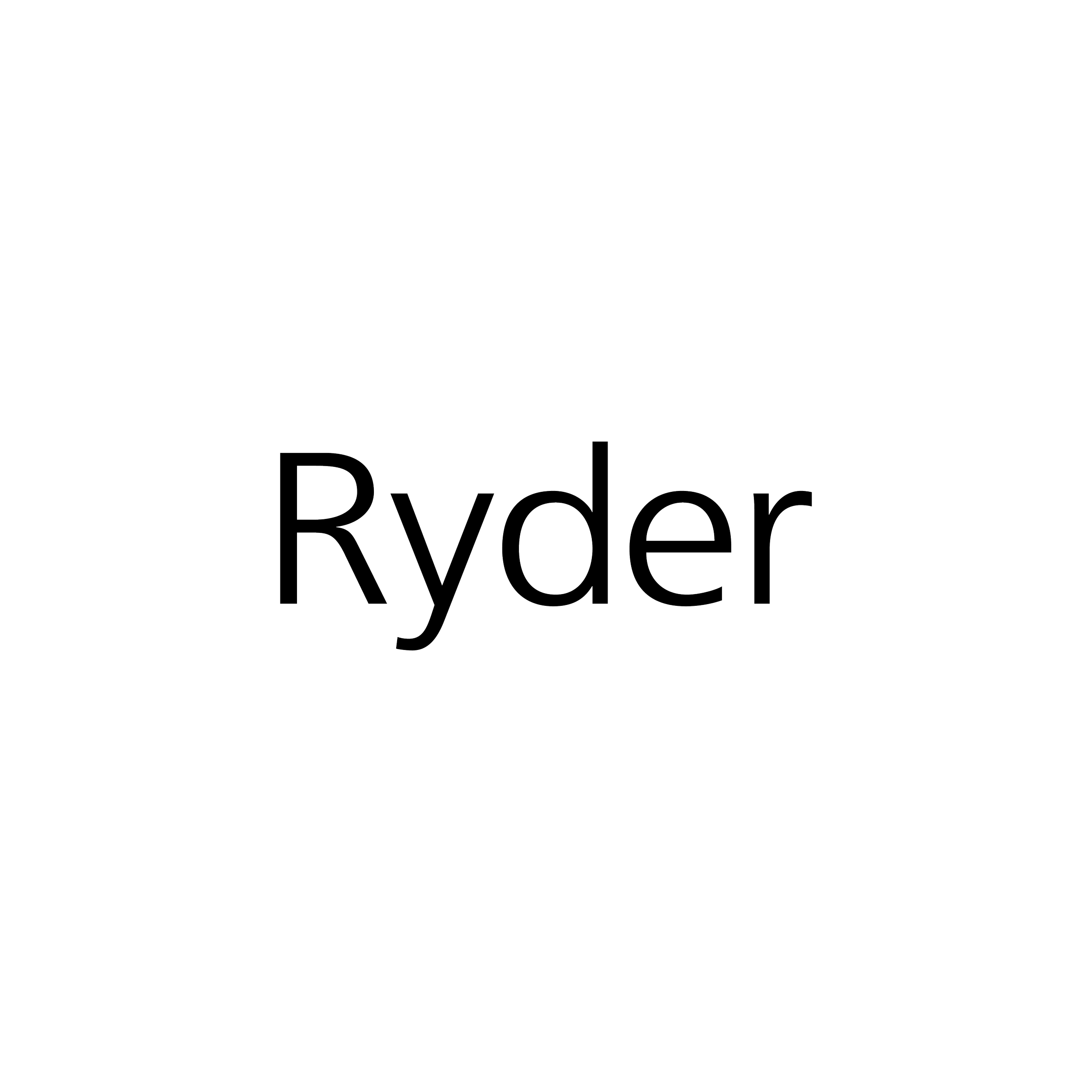 Black background with the text 'Ryder' in the center, outlined in white.