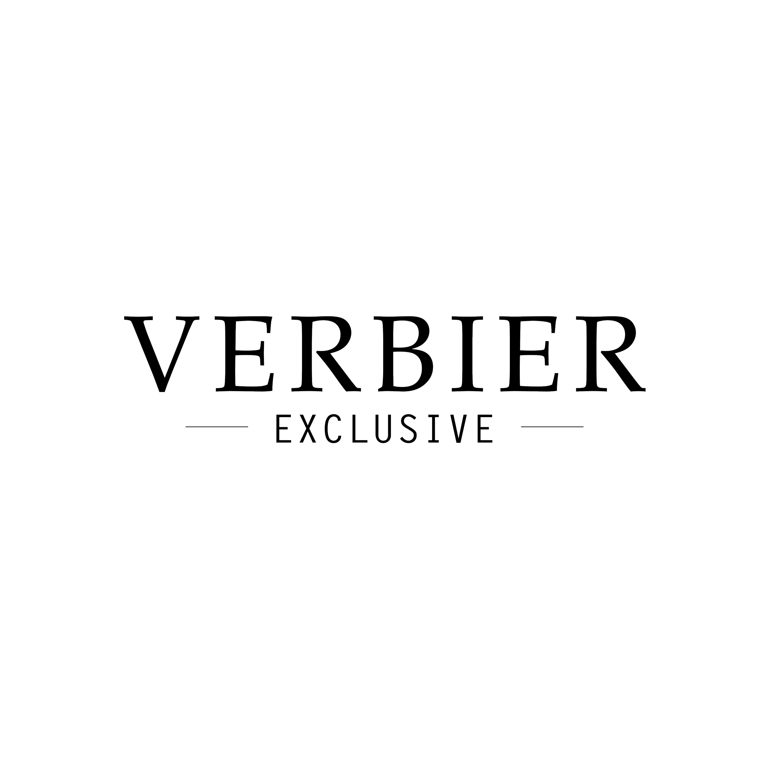 Logo featuring the word 'VERBIER' in large letters with 'EXCLUSIVE' beneath, on a black background.