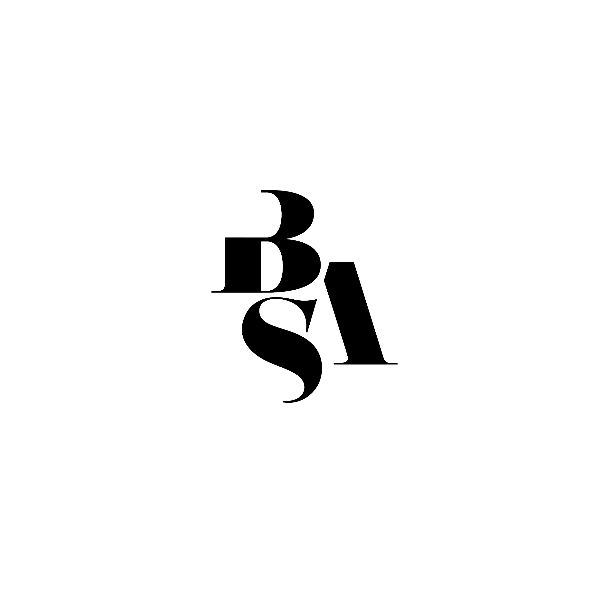 Stylized white outline of the words 'Be Still' on a black background, with overlapping letters 'B', 'e', 'S', 't', 'i', and 'l' in a modern minimalist font.