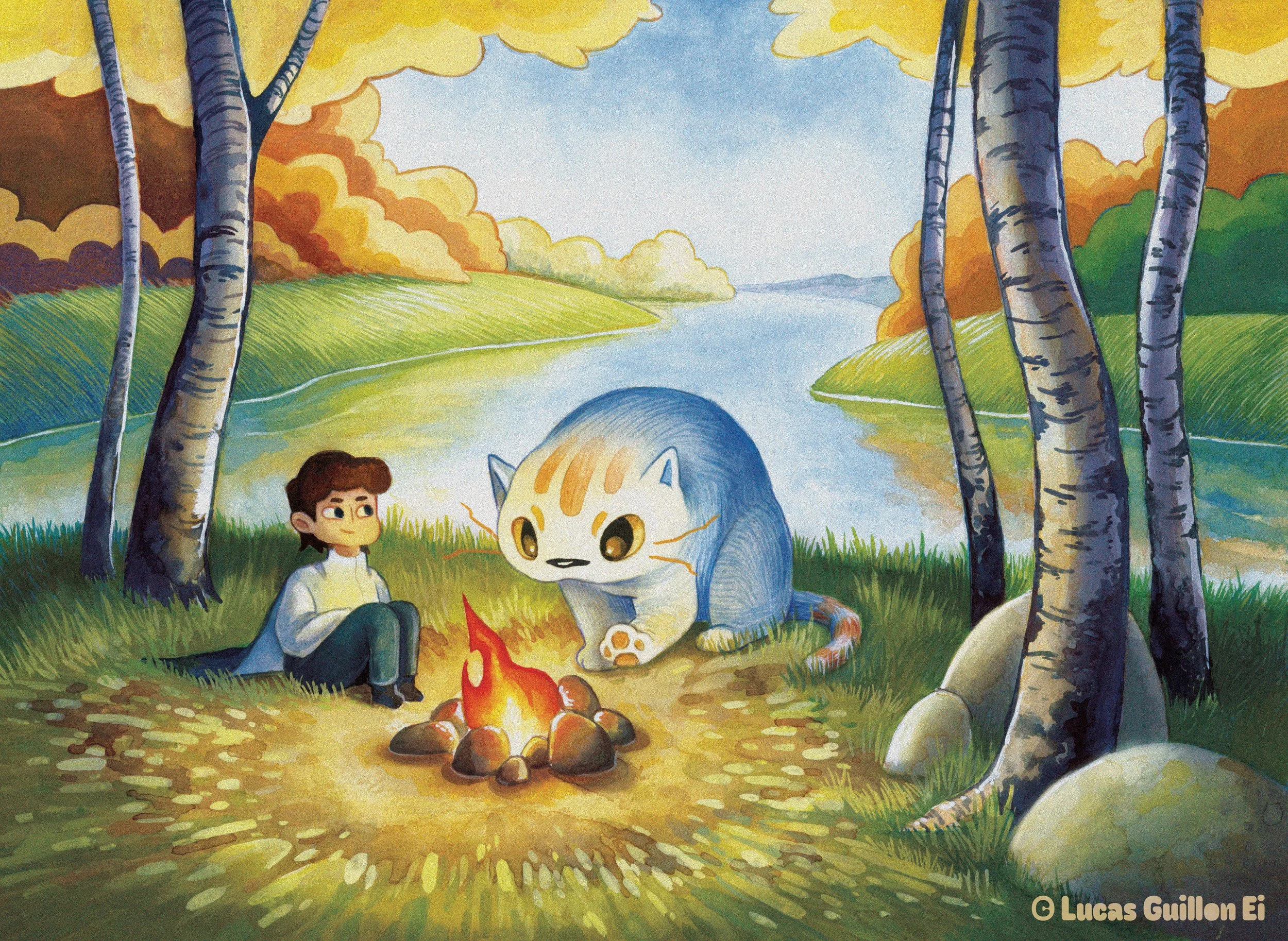Chipie et Léo au coin du feu